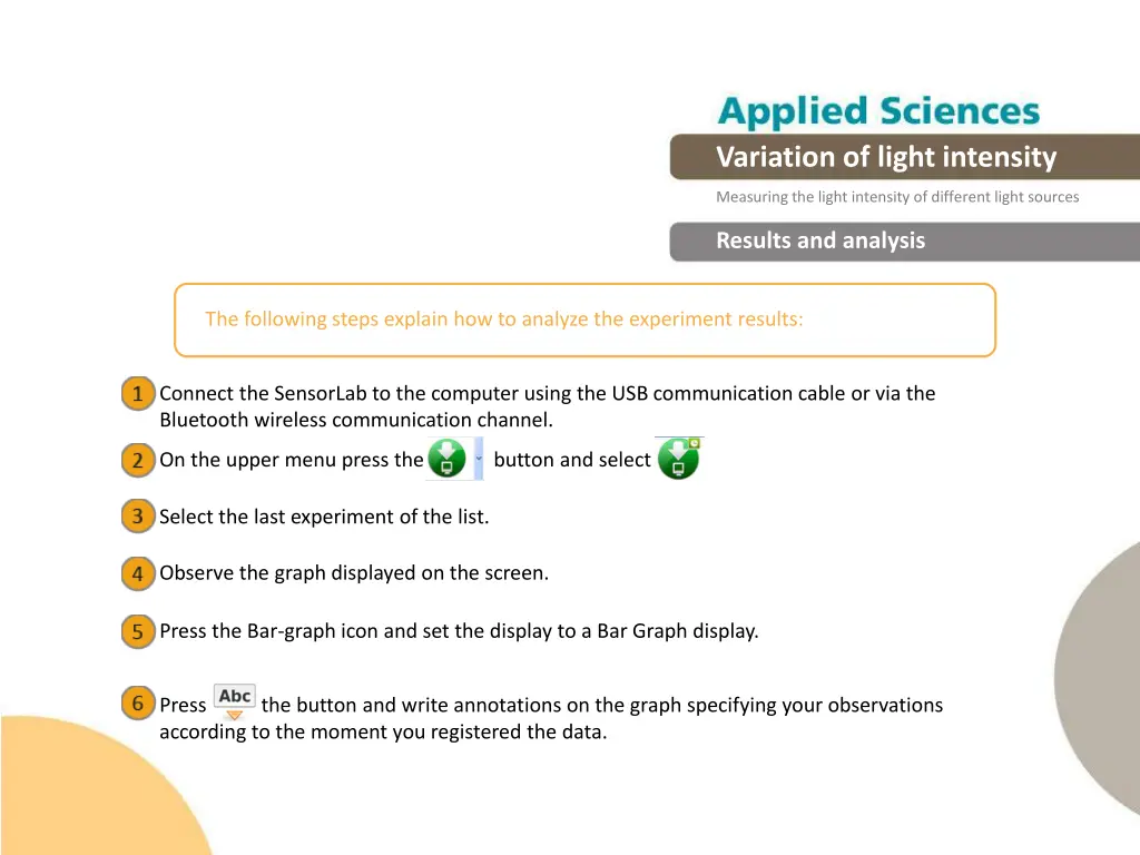 variation of light intensity 13