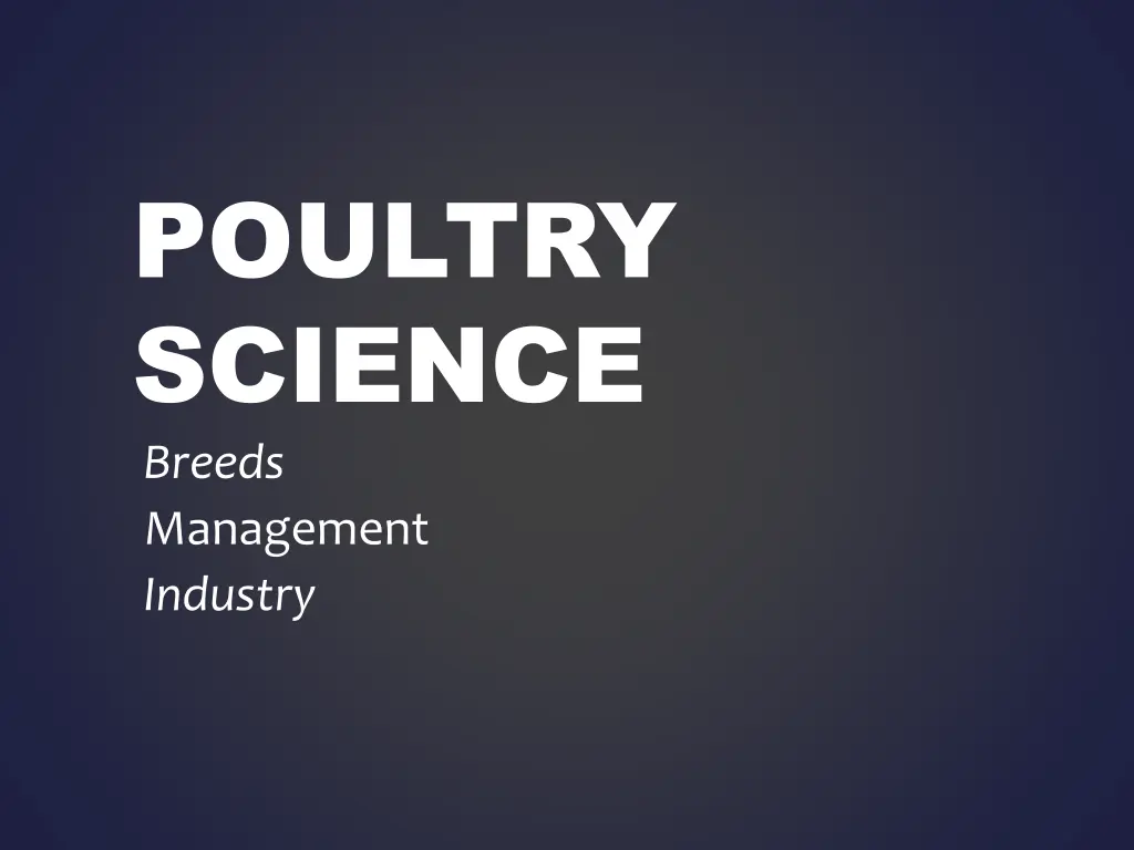 poultry science breeds management industry 1