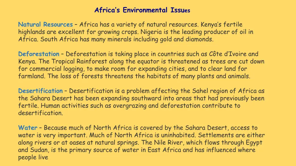 africa s environmental issu es