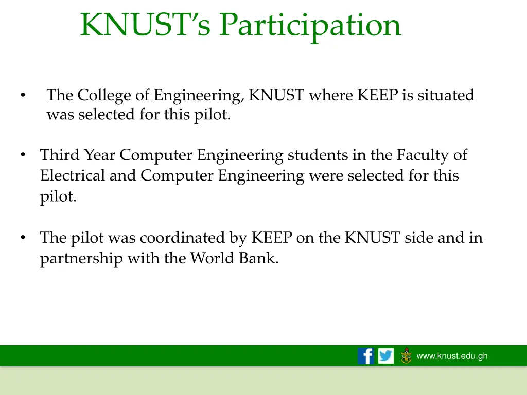 knust s participation