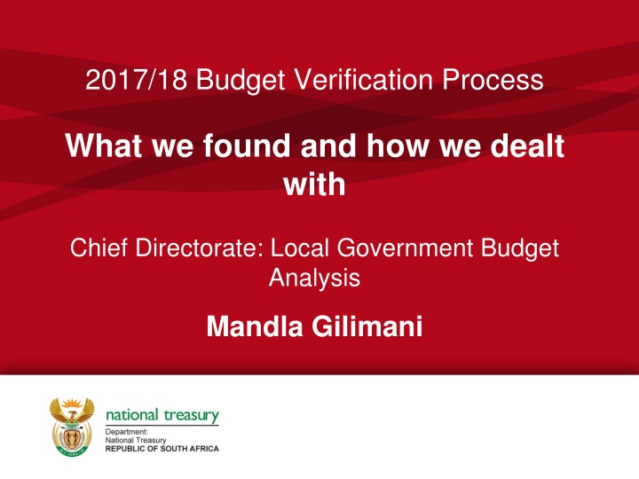 2017 18 budget verification process