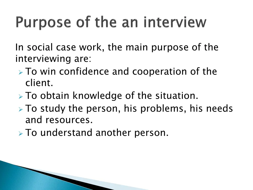 in social case work the main purpose