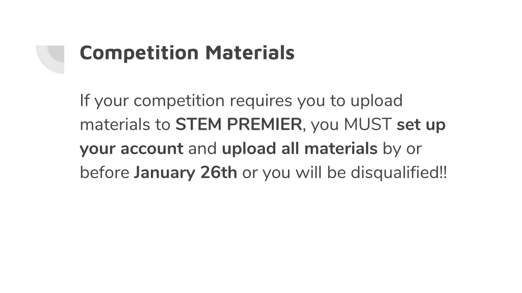 competition materials