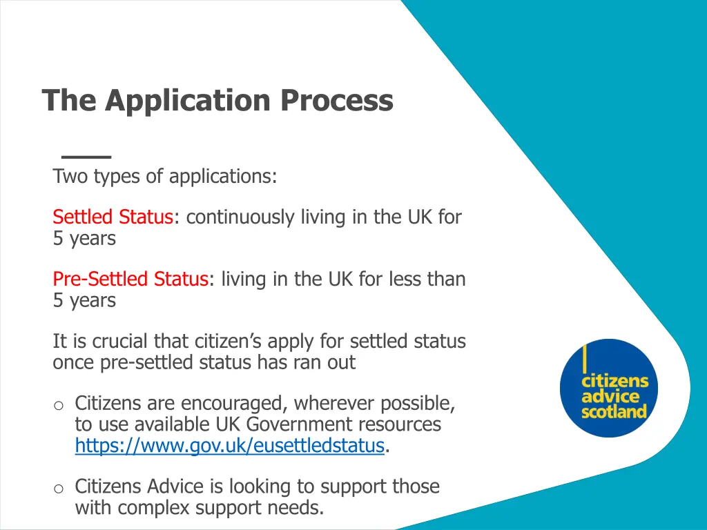 the application process