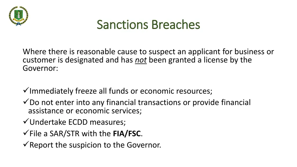 sanctions breaches sanctions breaches