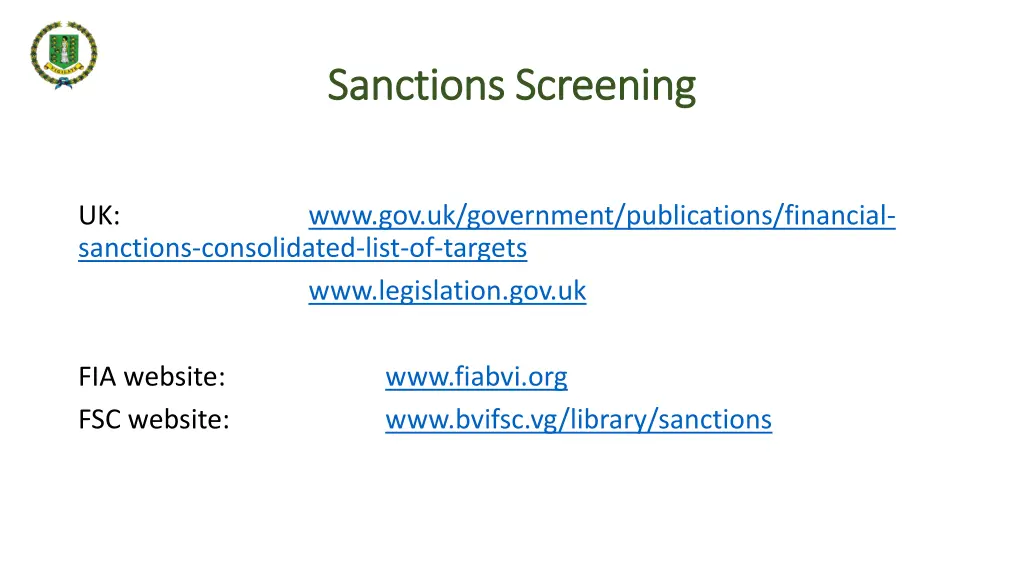 sanctions screening sanctions screening