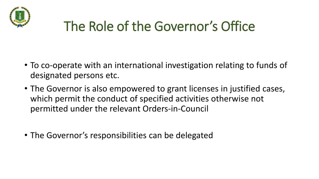 the role of the governor s office the role 1