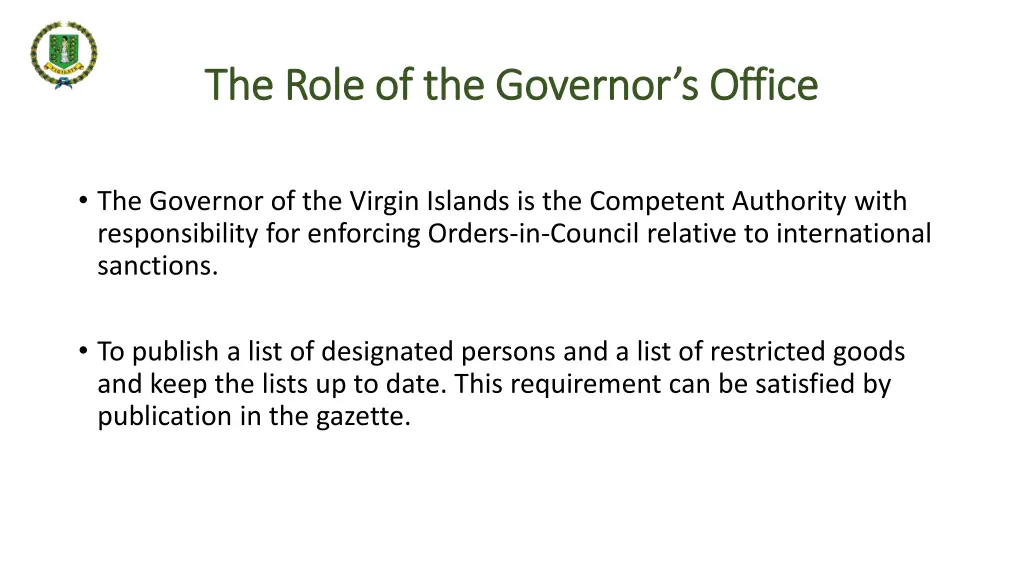 the role of the governor s office the role