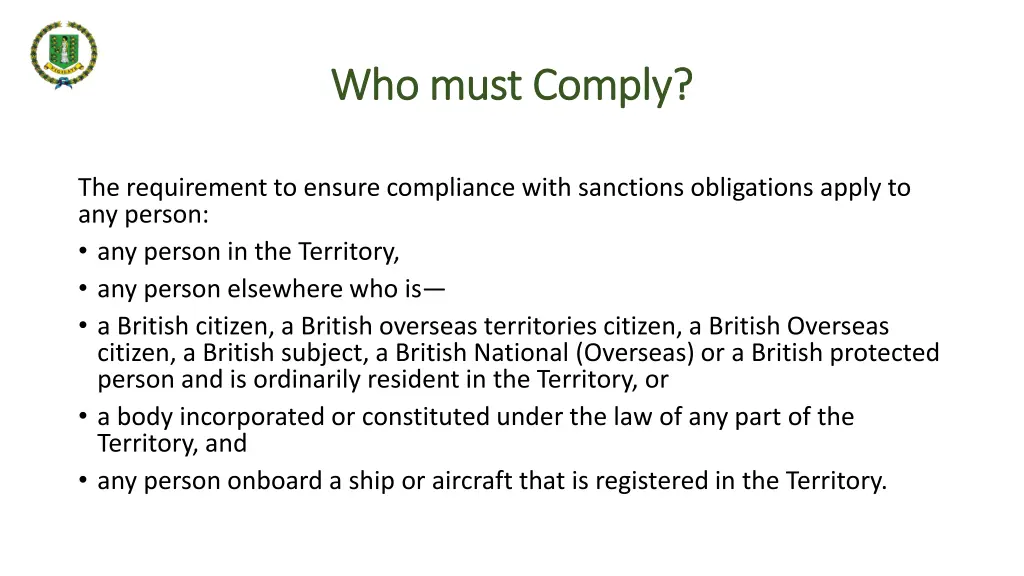 who must comply who must comply