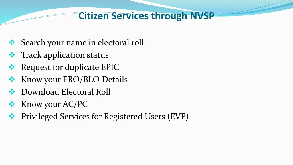 citizen services through nvsp