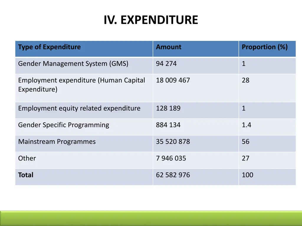 iv expenditure 1