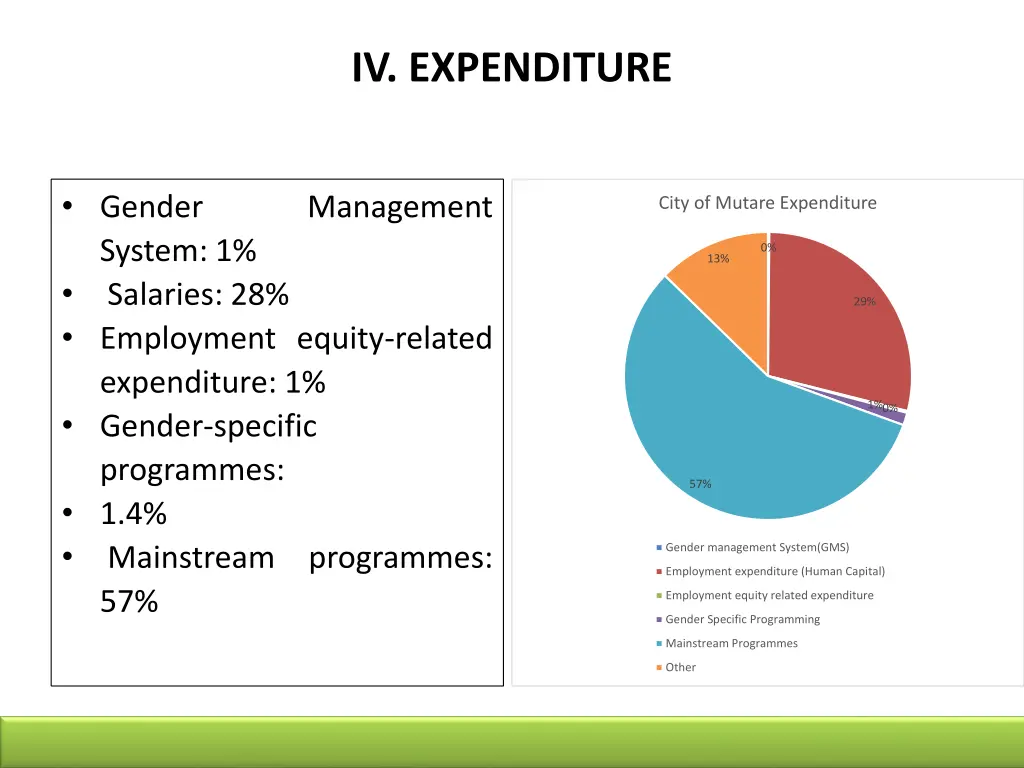 iv expenditure