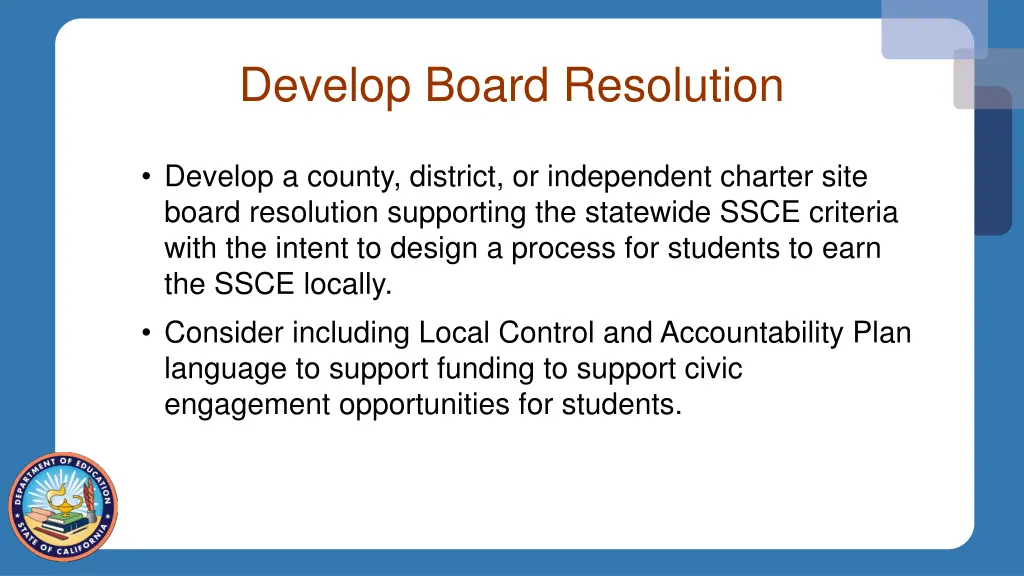 develop board resolution