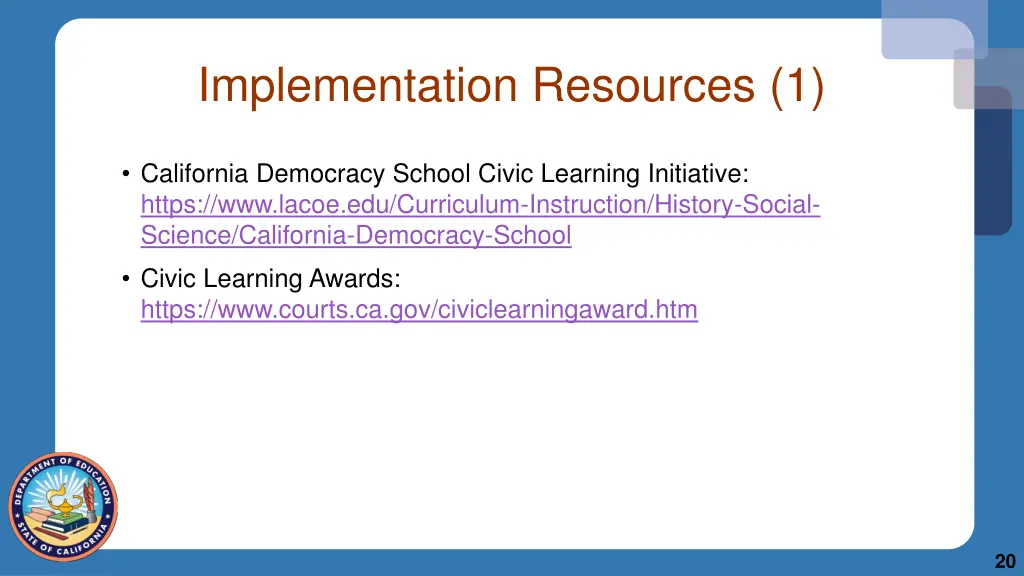 implementation resources 1