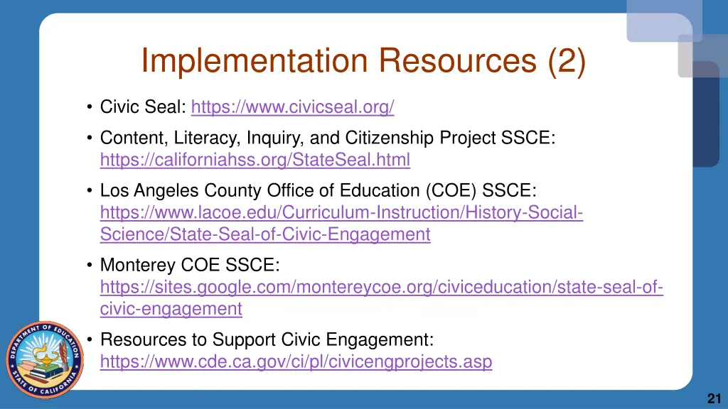 implementation resources 2