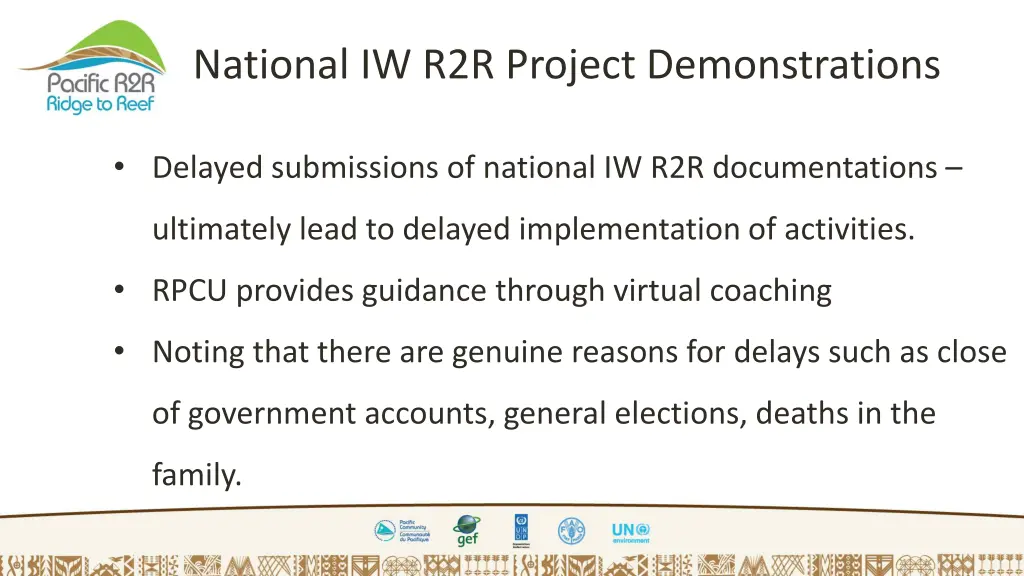 national iw r2r project demonstrations