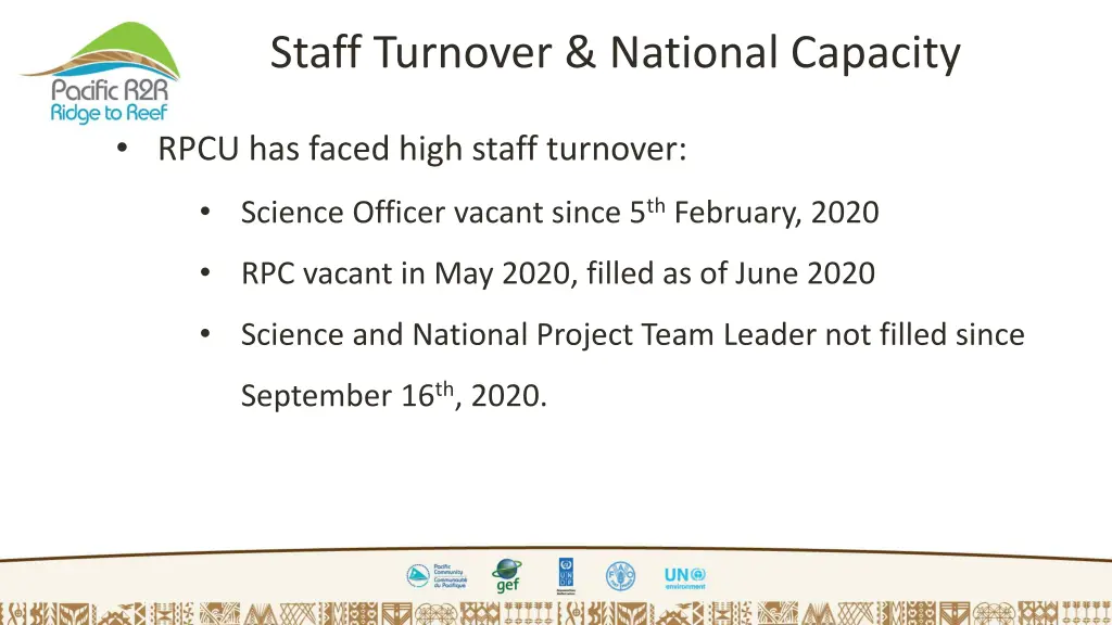 staff turnover national capacity