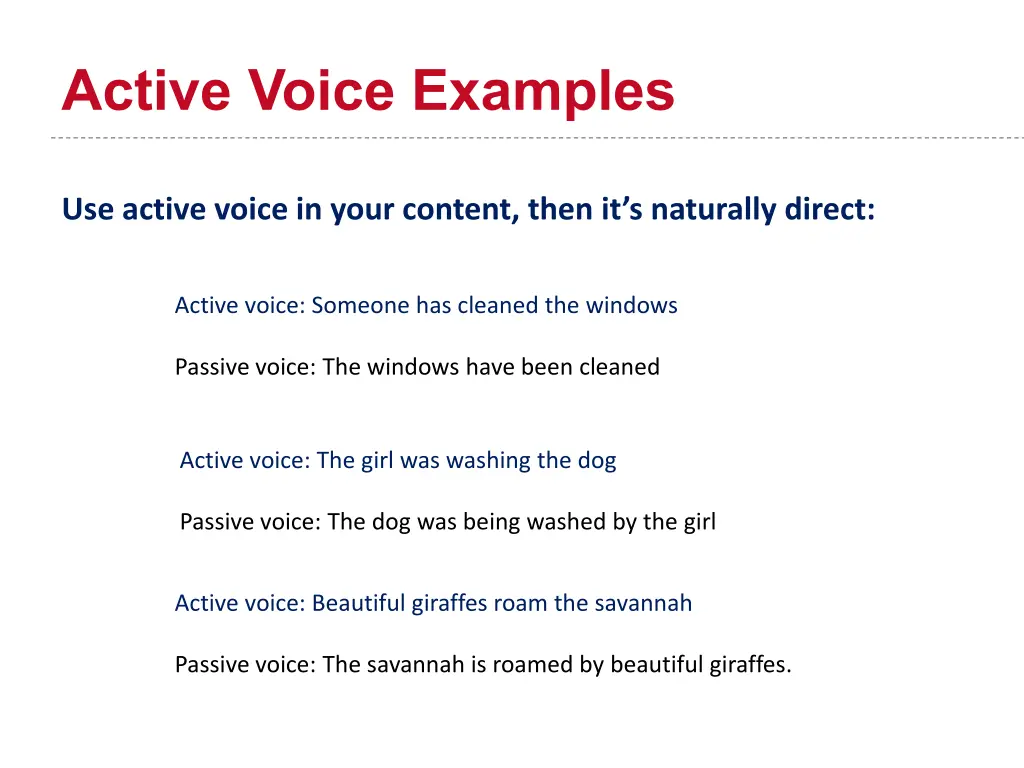 active voice examples