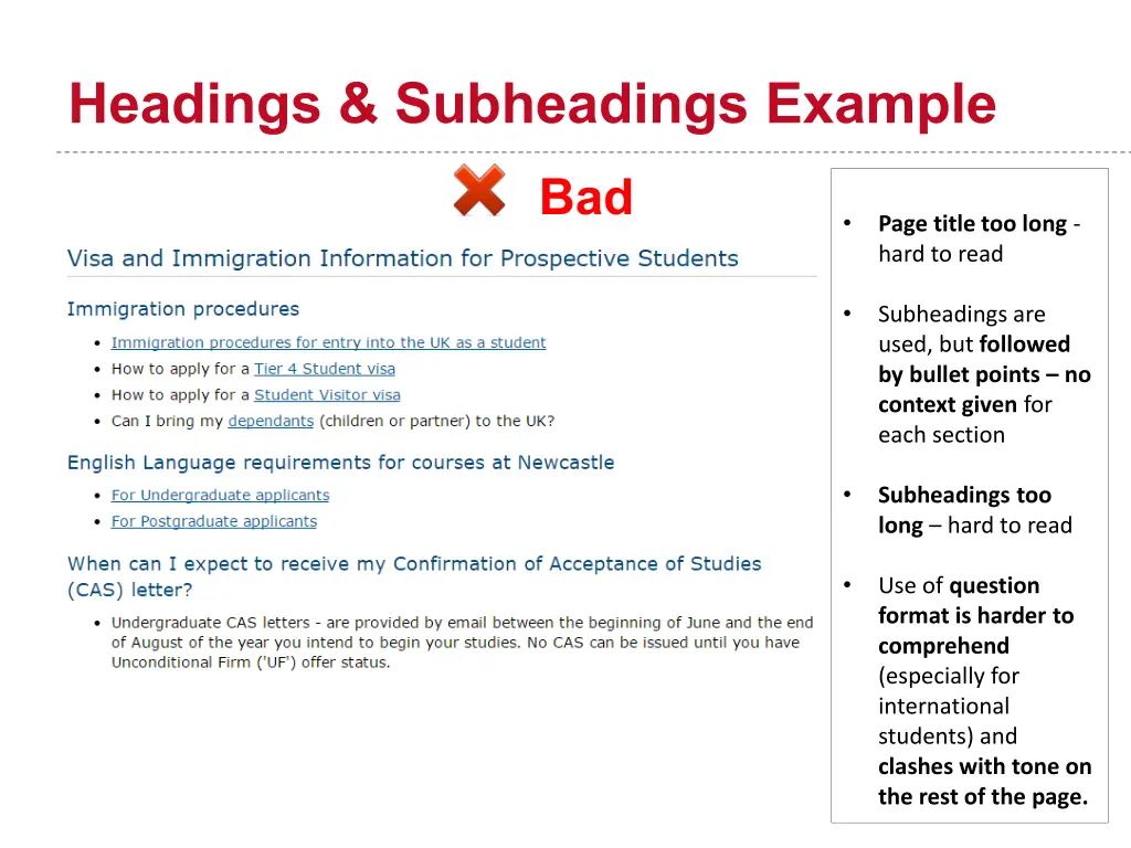 headings subheadings example 1