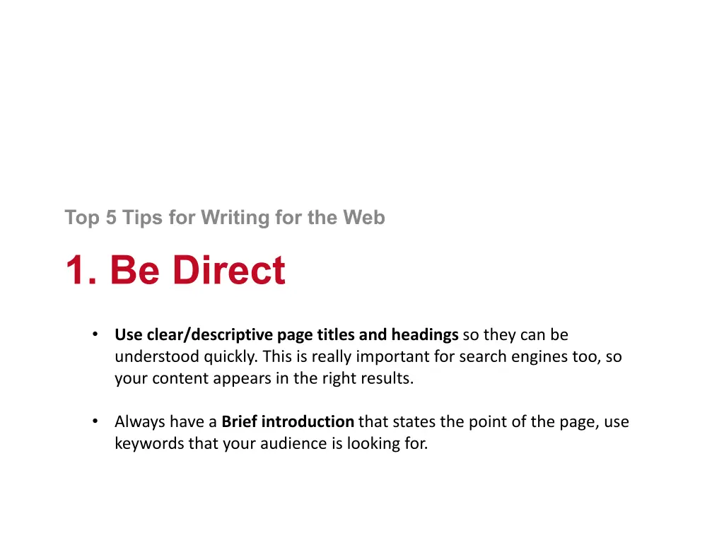 top 5 tips for writing for the web