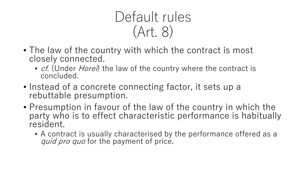 default rules art 8