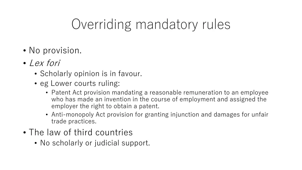 overriding mandatory rules