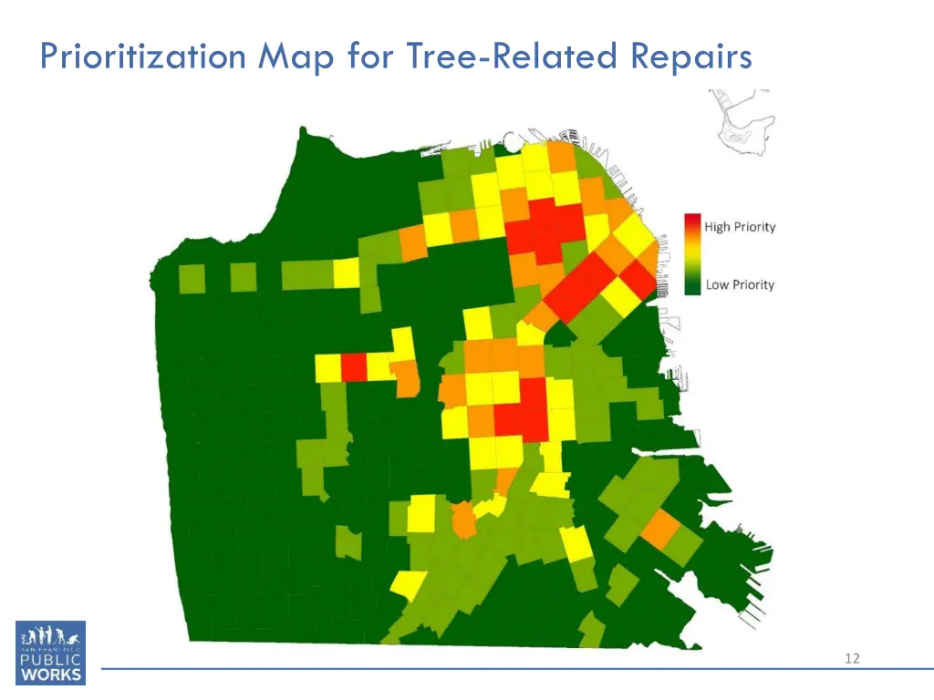 prioritization map for tree related repairs