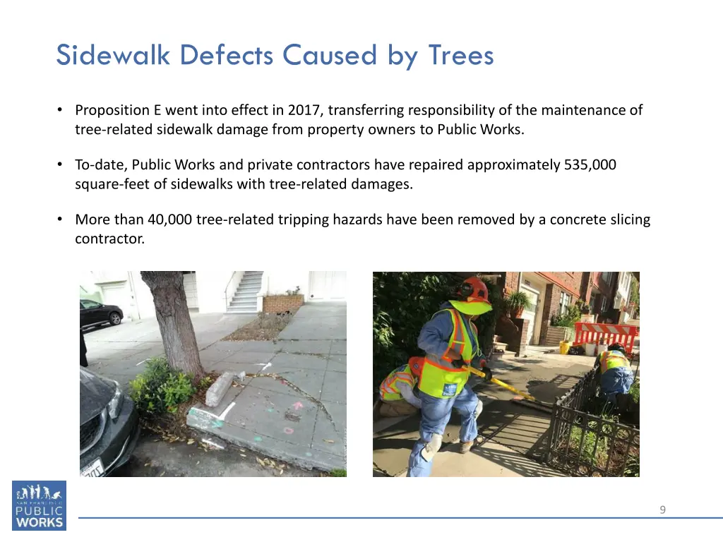 sidewalk defects caused by trees