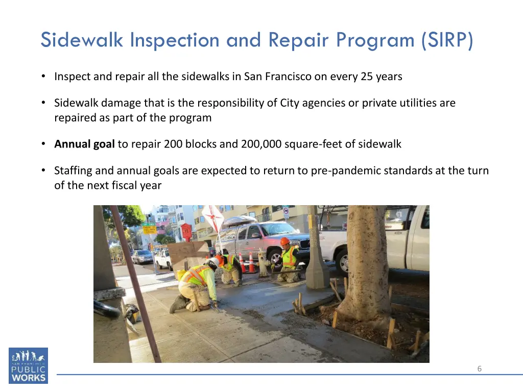 sidewalk inspection and repair program sirp