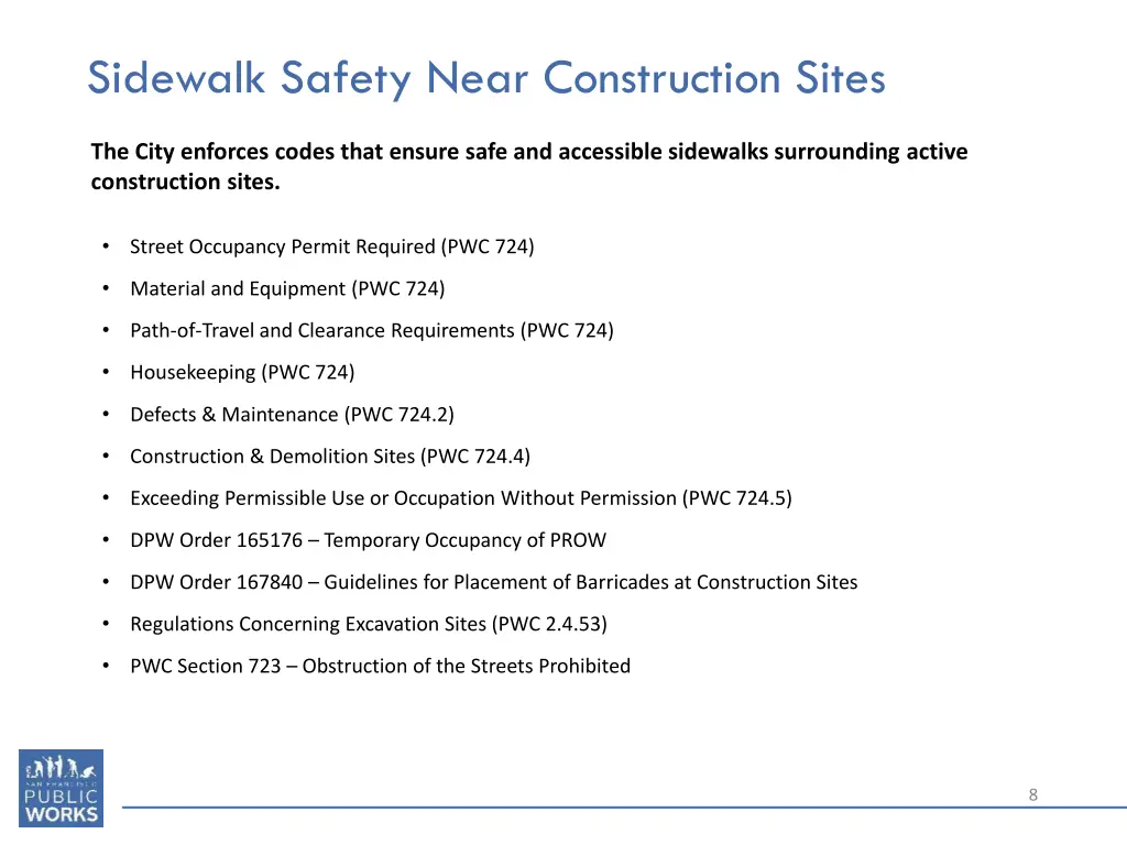 sidewalk safety near construction sites