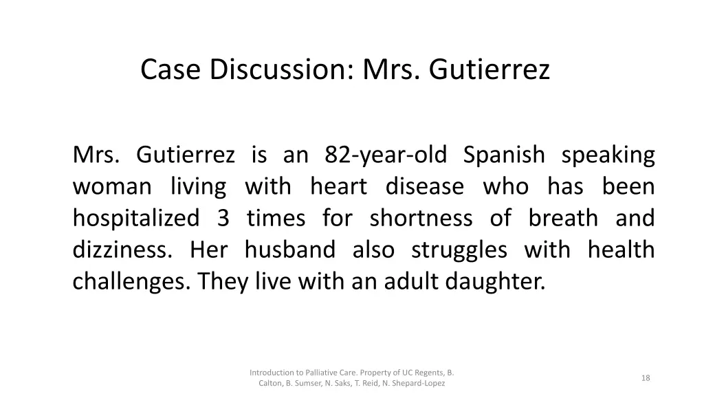 case discussion mrs gutierrez