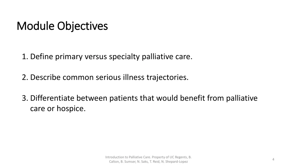 module objectives module objectives