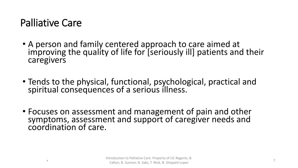 palliative care palliative care