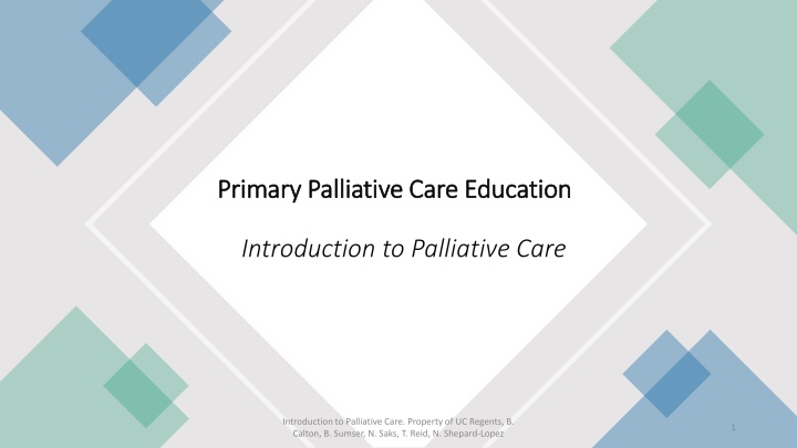 primary palliative care education primary