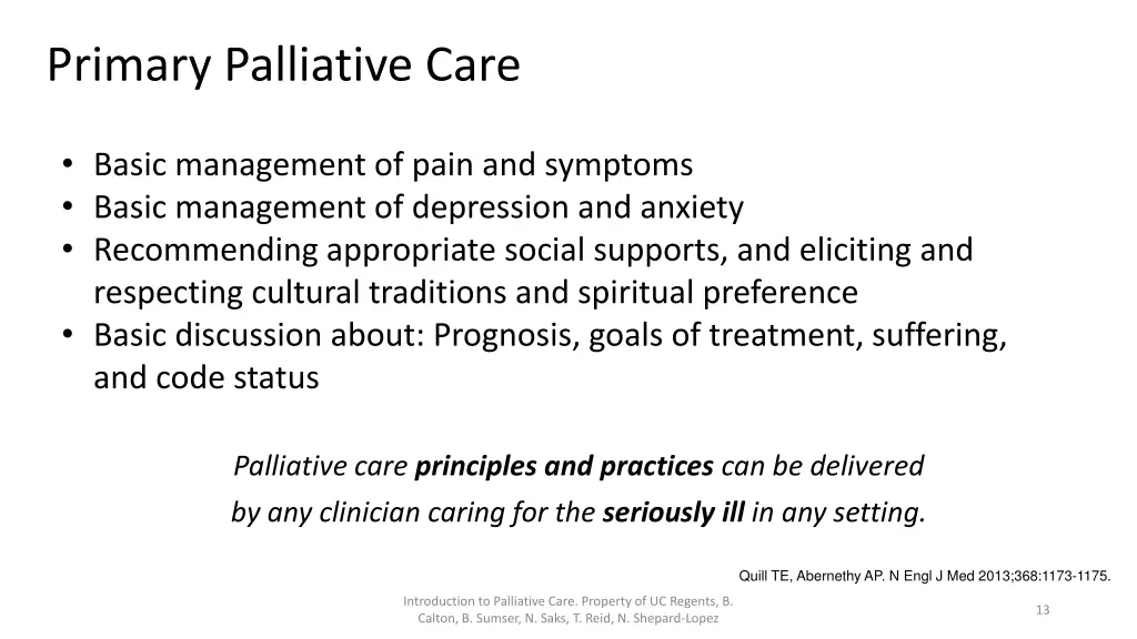 primary palliative care