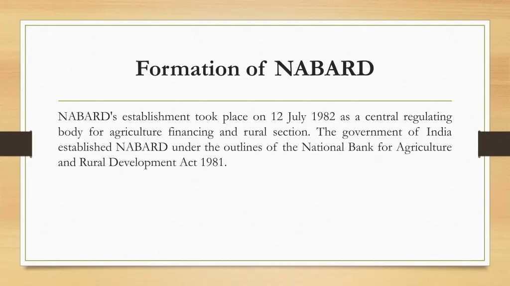 formation of nabard