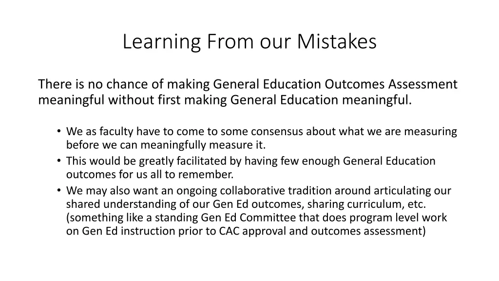 learning from our mistakes