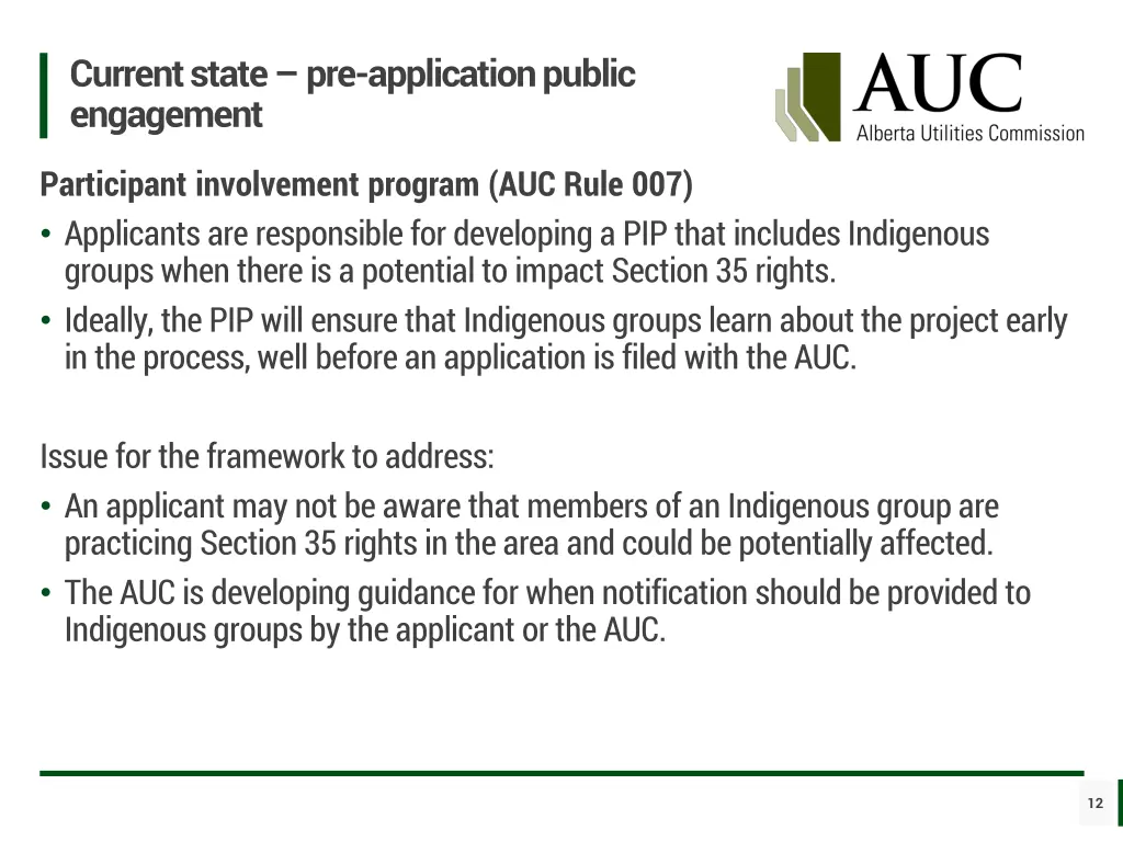 current state pre application public engagement