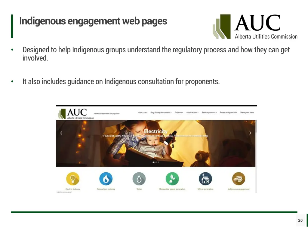 indigenous engagement web pages