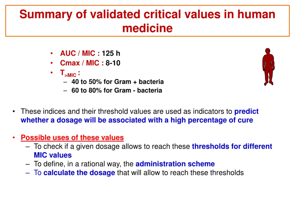 summary of validated critical values in human