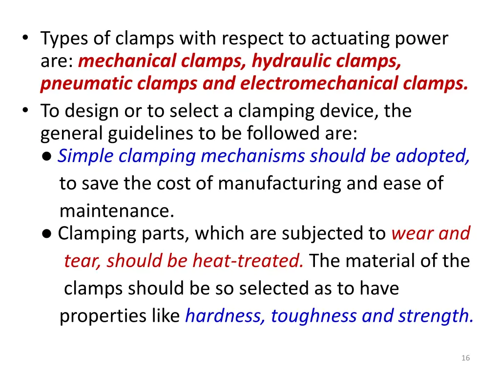 types of clamps with respect to actuating power