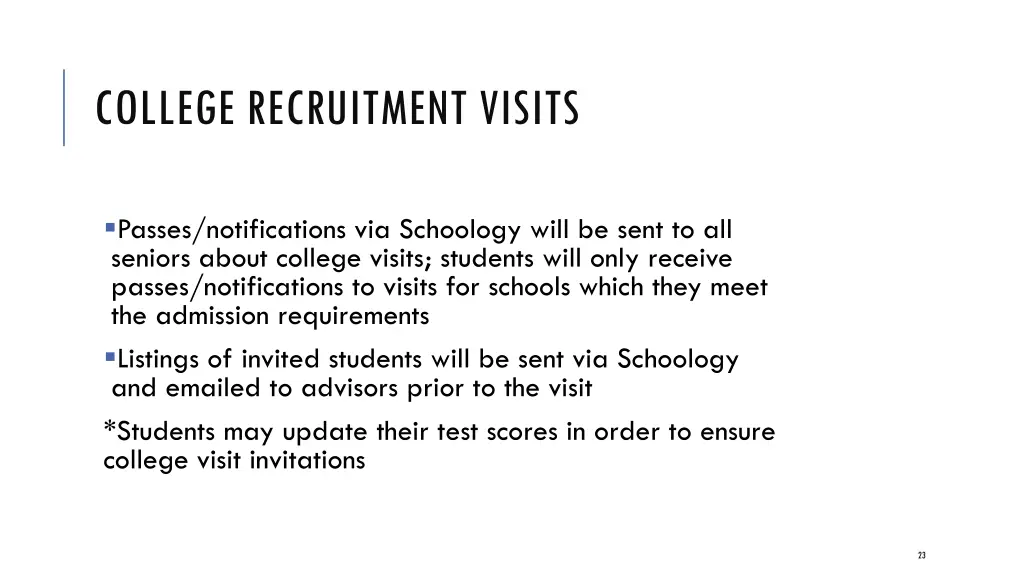 college recruitment visits