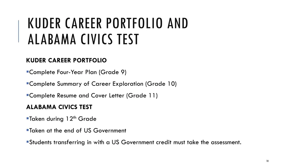 kuder career portfolio and alabama civics test