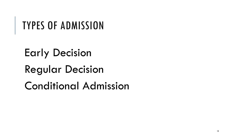 types of admission