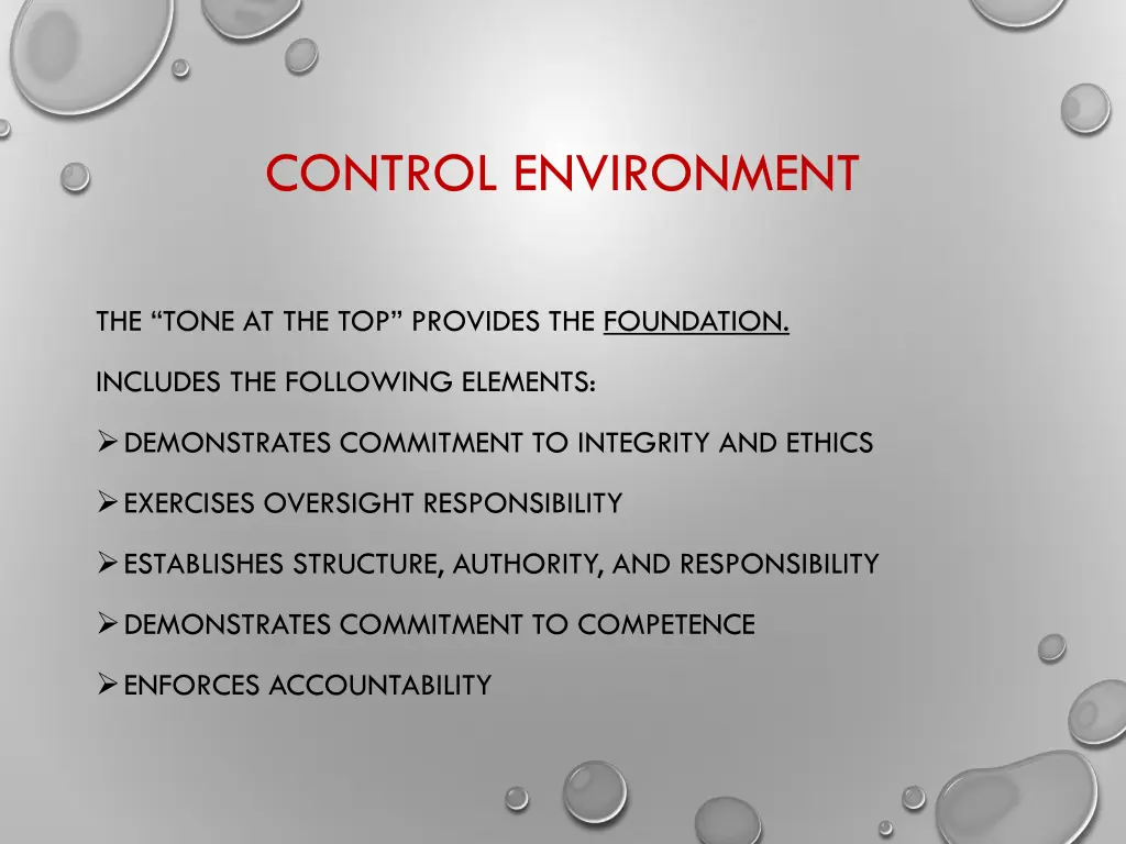 control environment