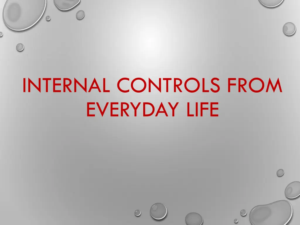 internal controls from everyday life