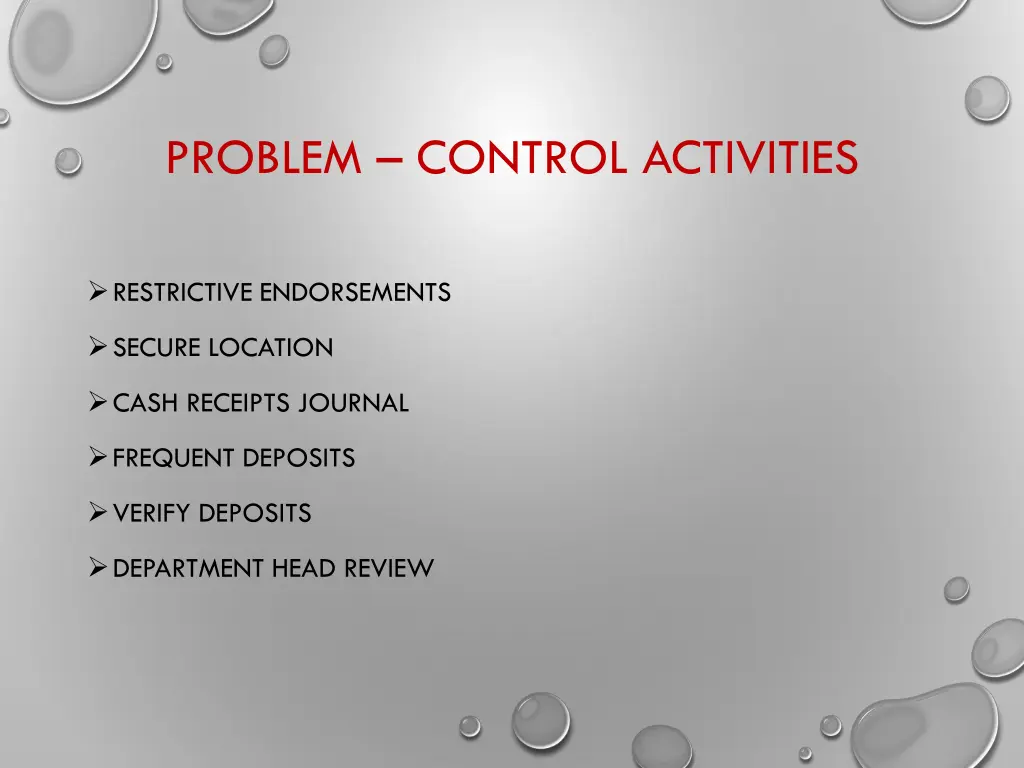 problem control activities