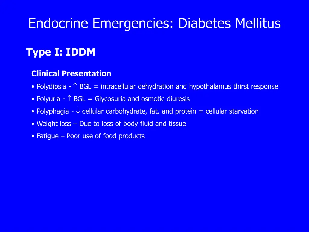 endocrine emergencies diabetes mellitus 1