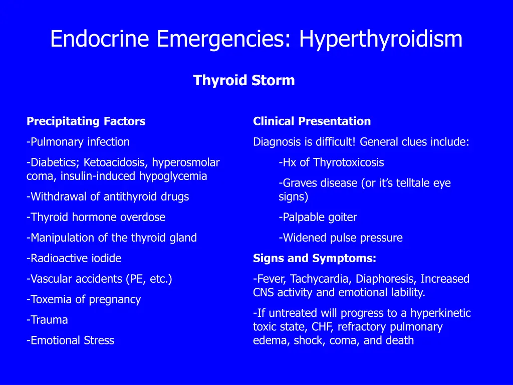 endocrine emergencies hyperthyroidism 1