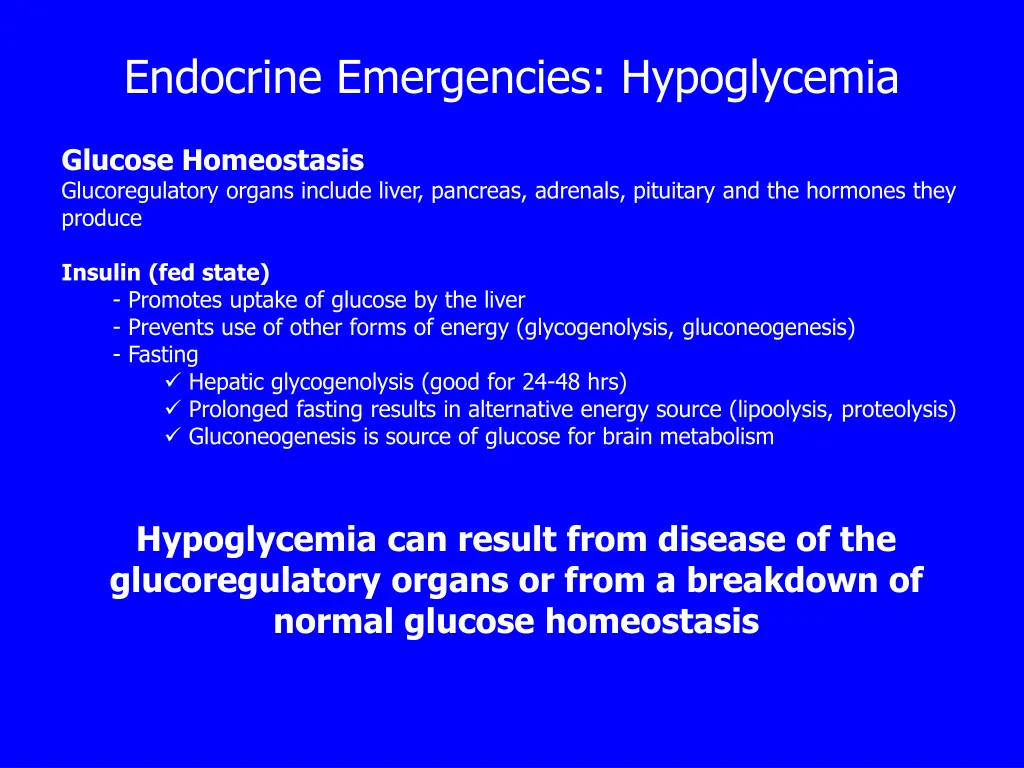 endocrine emergencies hypoglycemia 1